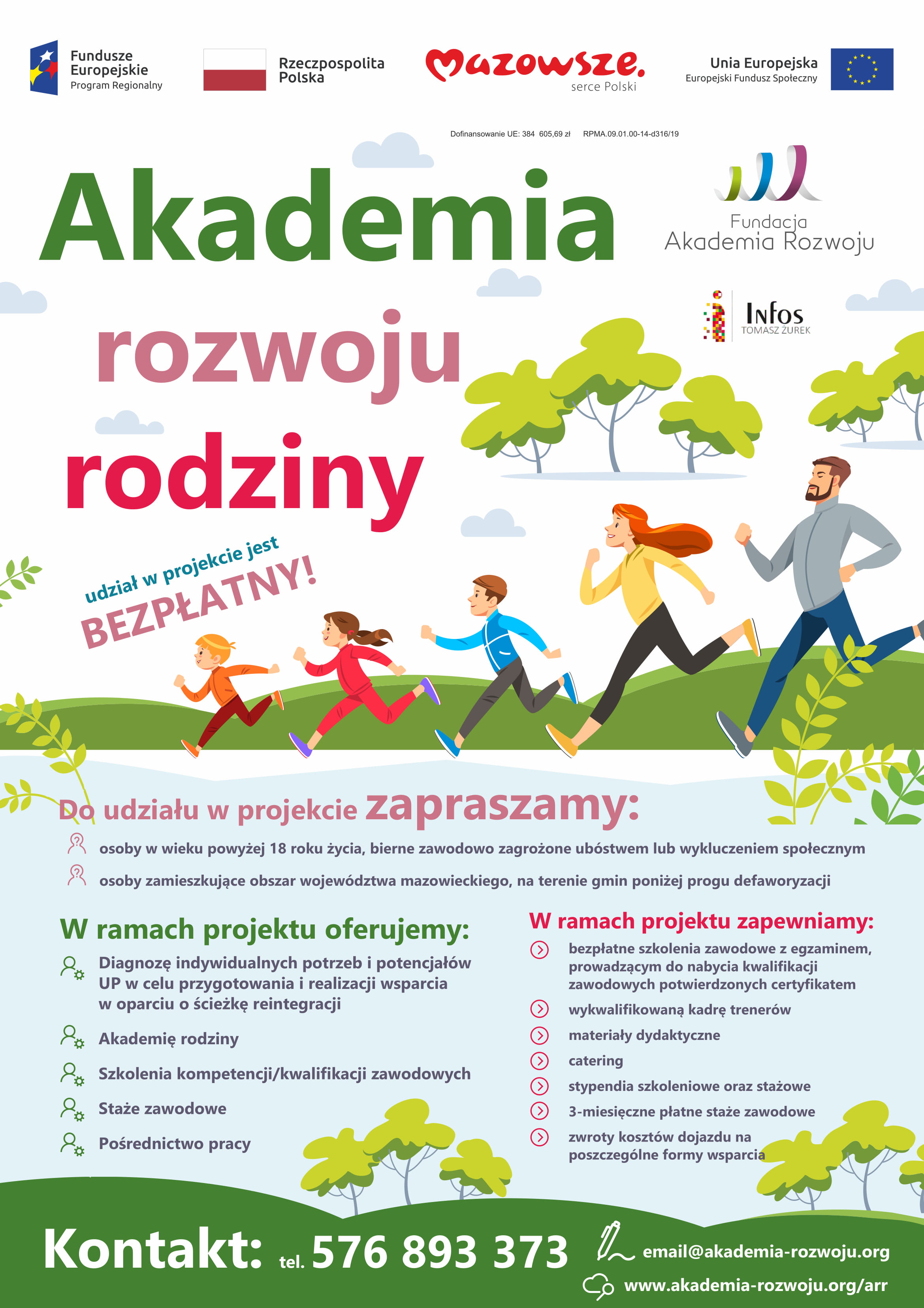 Plakat promujący projekt Akademia rozwwju rodziny