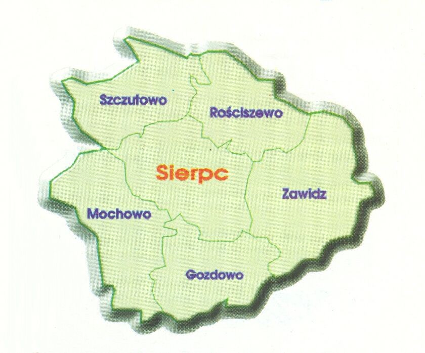 Mapa powiatu sierpeckiego
